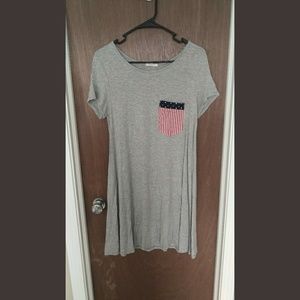 Pink Lily American Flag T-shirt dress